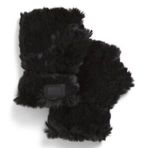 UGG Faux Fur Black Fingerless Gloves